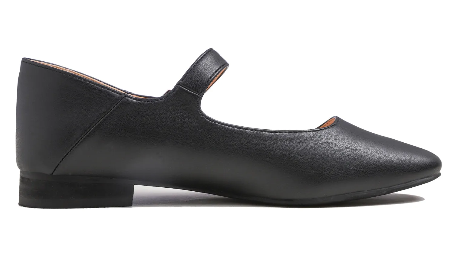 Feversole Women's Mary Jane Fashion Square Toe Easy Buckle Low Heel Slip On Flats Vegan Leather